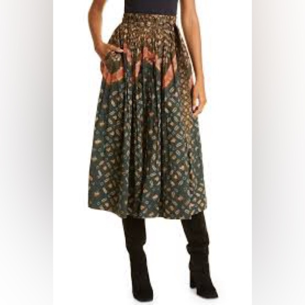 ULLA JOHNSON Printed cotton skirt size 4